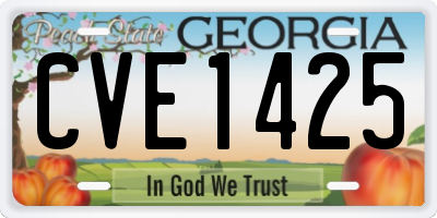 GA license plate CVE1425