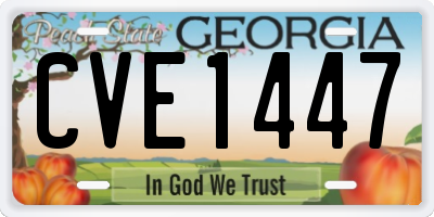 GA license plate CVE1447