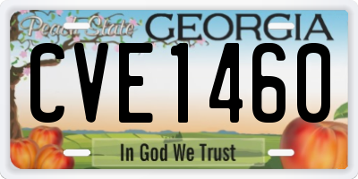 GA license plate CVE1460