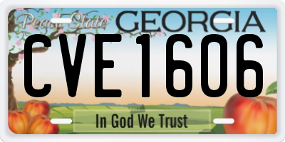 GA license plate CVE1606