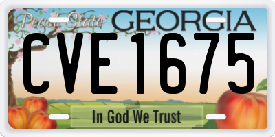GA license plate CVE1675
