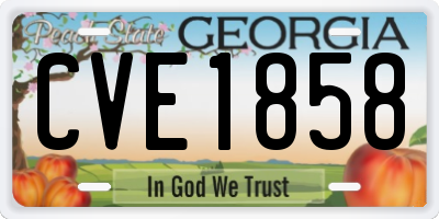 GA license plate CVE1858