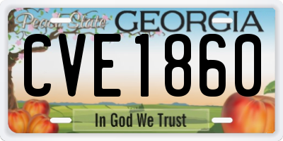 GA license plate CVE1860