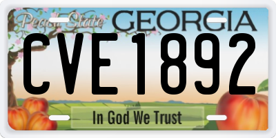 GA license plate CVE1892