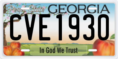 GA license plate CVE1930