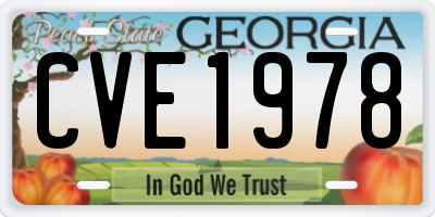 GA license plate CVE1978