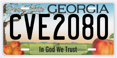 GA license plate CVE2080
