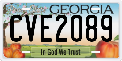 GA license plate CVE2089