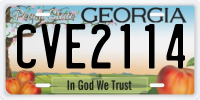 GA license plate CVE2114