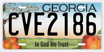 GA license plate CVE2186