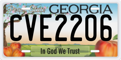 GA license plate CVE2206