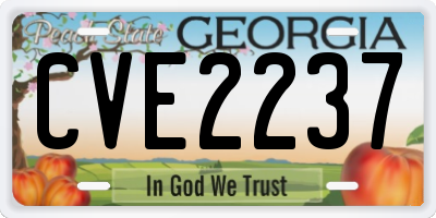 GA license plate CVE2237