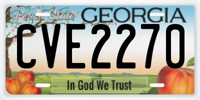 GA license plate CVE2270