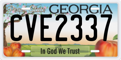 GA license plate CVE2337