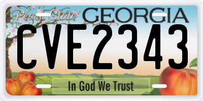 GA license plate CVE2343