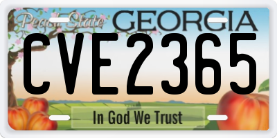 GA license plate CVE2365