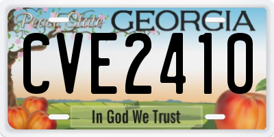 GA license plate CVE2410