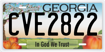 GA license plate CVE2822