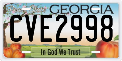 GA license plate CVE2998