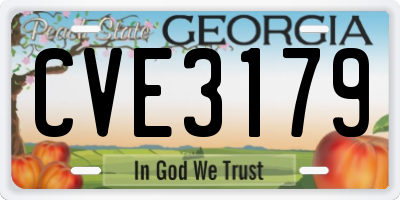 GA license plate CVE3179