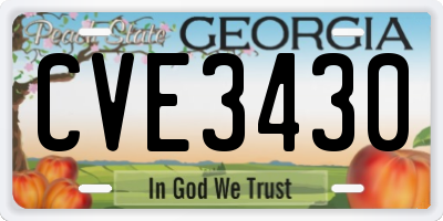 GA license plate CVE3430