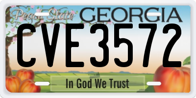 GA license plate CVE3572