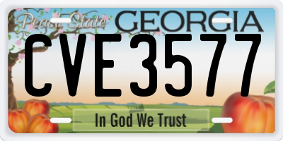 GA license plate CVE3577