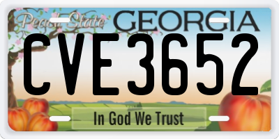 GA license plate CVE3652