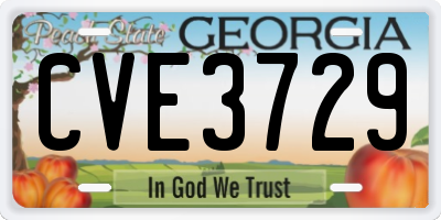 GA license plate CVE3729