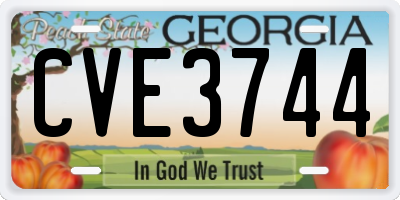 GA license plate CVE3744