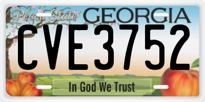 GA license plate CVE3752