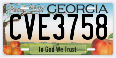 GA license plate CVE3758