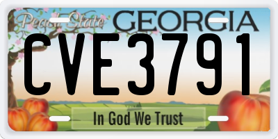 GA license plate CVE3791