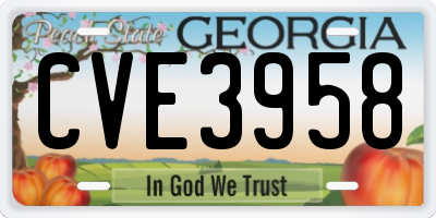 GA license plate CVE3958