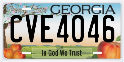 GA license plate CVE4046