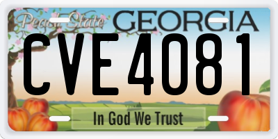 GA license plate CVE4081