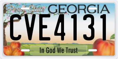 GA license plate CVE4131