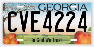 GA license plate CVE4224
