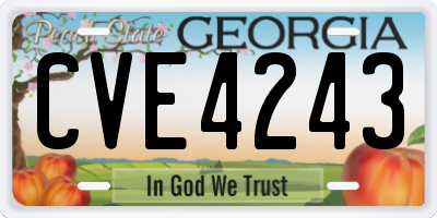 GA license plate CVE4243