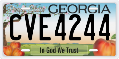 GA license plate CVE4244