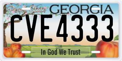 GA license plate CVE4333