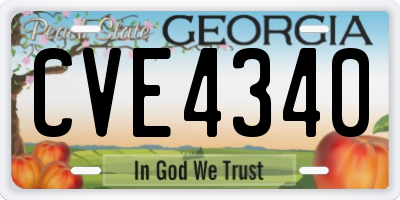 GA license plate CVE4340