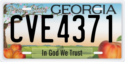 GA license plate CVE4371