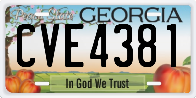 GA license plate CVE4381