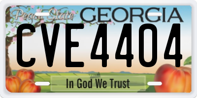 GA license plate CVE4404