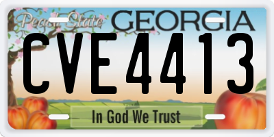 GA license plate CVE4413