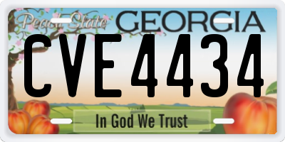 GA license plate CVE4434