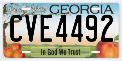 GA license plate CVE4492