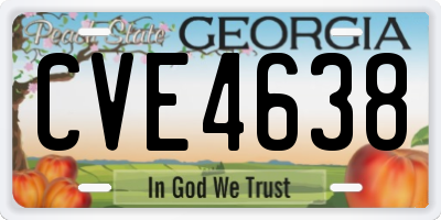 GA license plate CVE4638