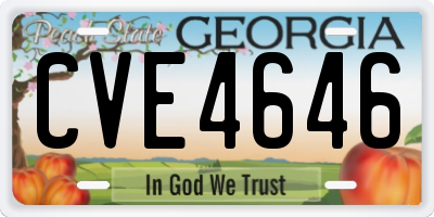 GA license plate CVE4646